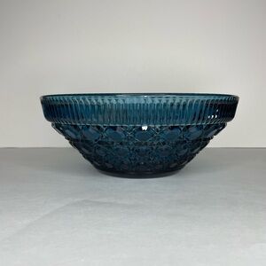 Vintage Indiana Glass Blue Carnival Glass Windsor Pattern Bowl
